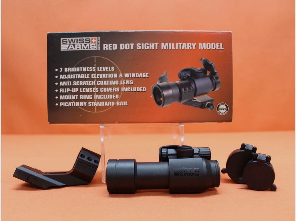 Swiss Arms Swiss Arms Red Dot Sight: Military Model, ring mount for Weaver/Picatinny profile