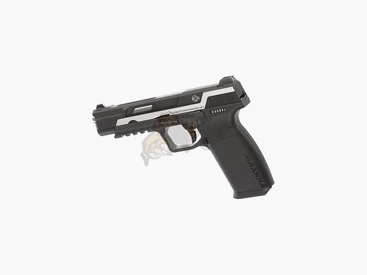 G&G Piranha Mk I GBB Airsoft Pistol in black/silver -F-