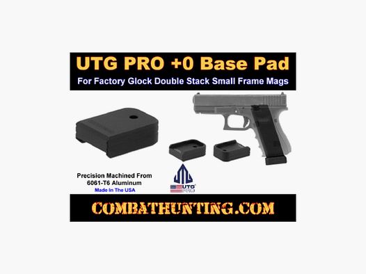 UTG PRO +0 Base Pad, Glock Small Frame 9mm/.40, Czarny lub Niebieski Aluminium
