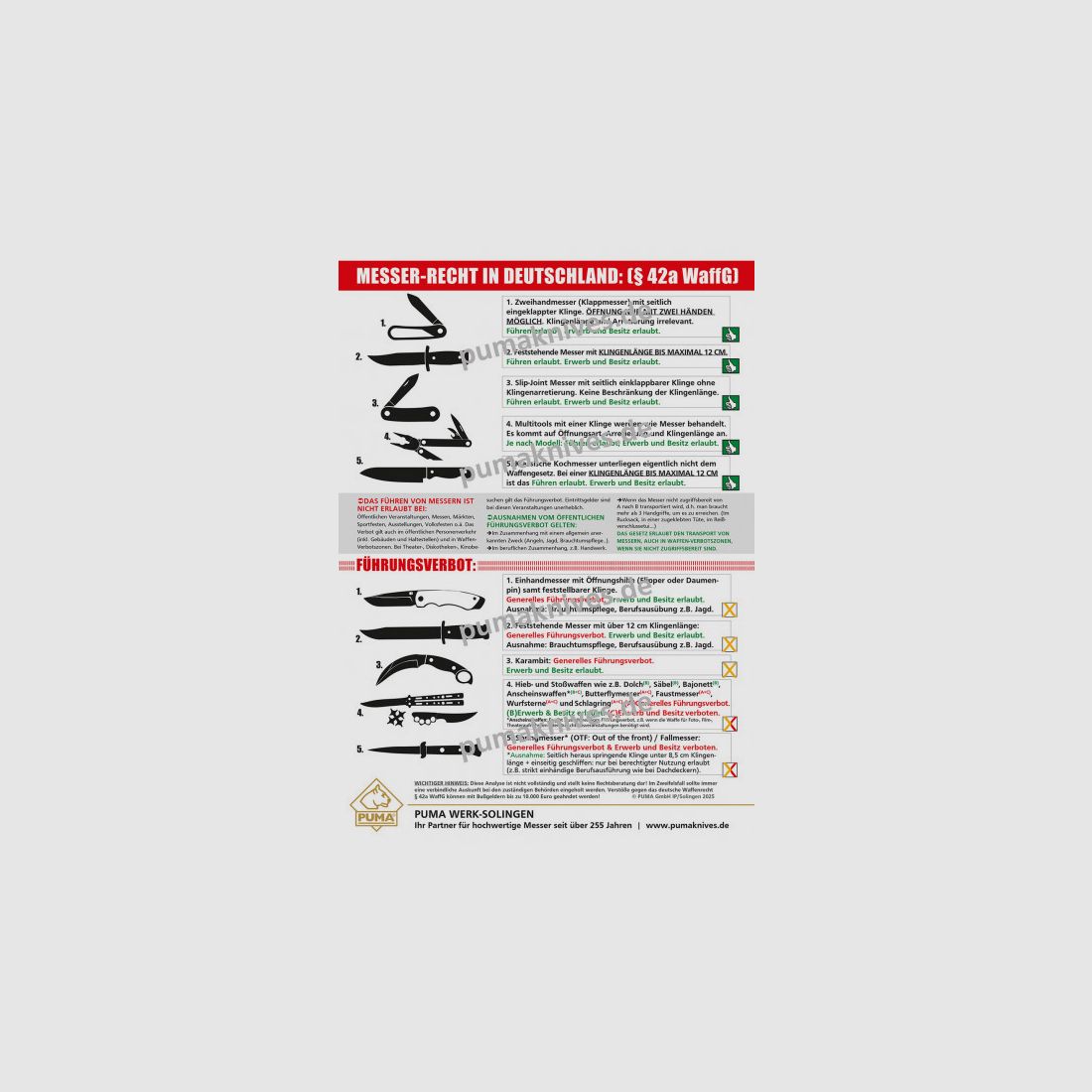 Messerrecht in Deutschland 2025 – Poster A3