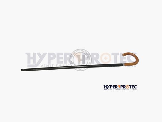 Engraved sword cane with curved wooden handle
