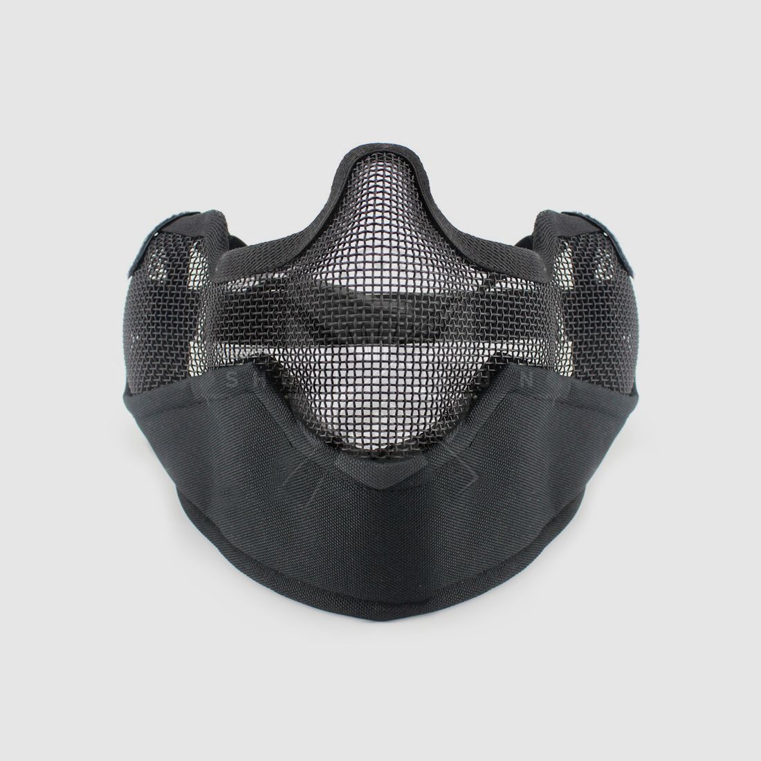 Basic Gittermaske mit Ohrenschutz (Schwarz)