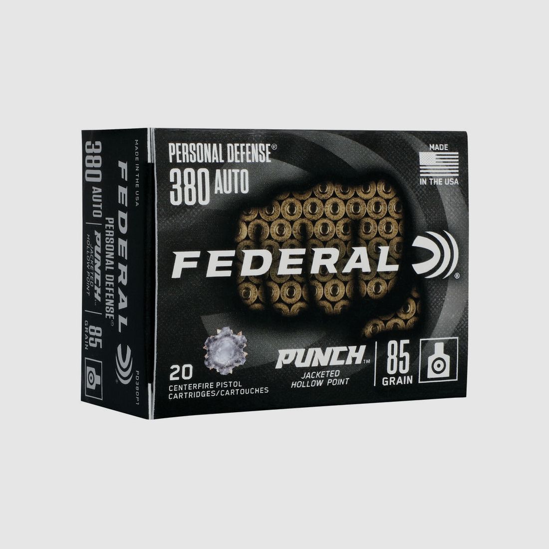 Federal Personal Defense Punch .380 ACP 85GR JHP 20 cartouches
