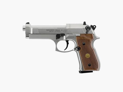 Beretta CO2 Pistole 92F Nickel/Holz Kal.4,5mm 8 Schuss