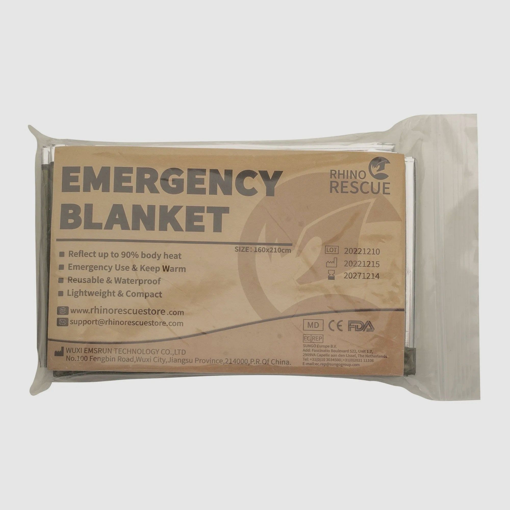 Rettungsdecke Oliv/Silber