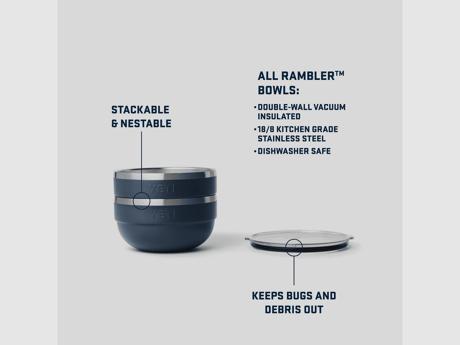 YETI Bol Isolé Rambler avec Couvercle / différentes tailles, image 4 sur 5