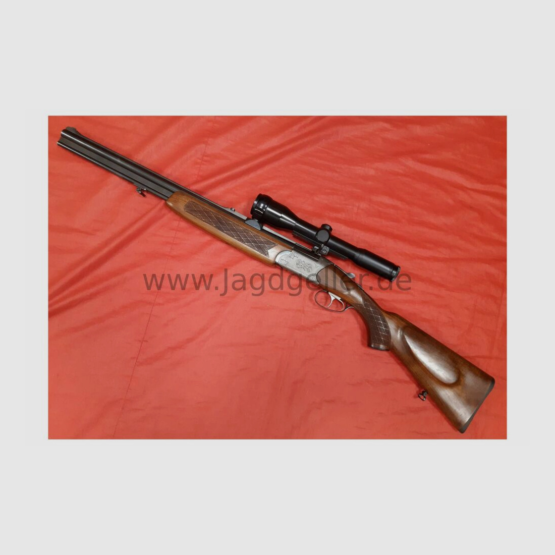 Escopeta de dos cañones Brünner Mod. 502.3 cal. 7x65R y 12/70 con 6x42 Frankonia- 12/70;7x65R