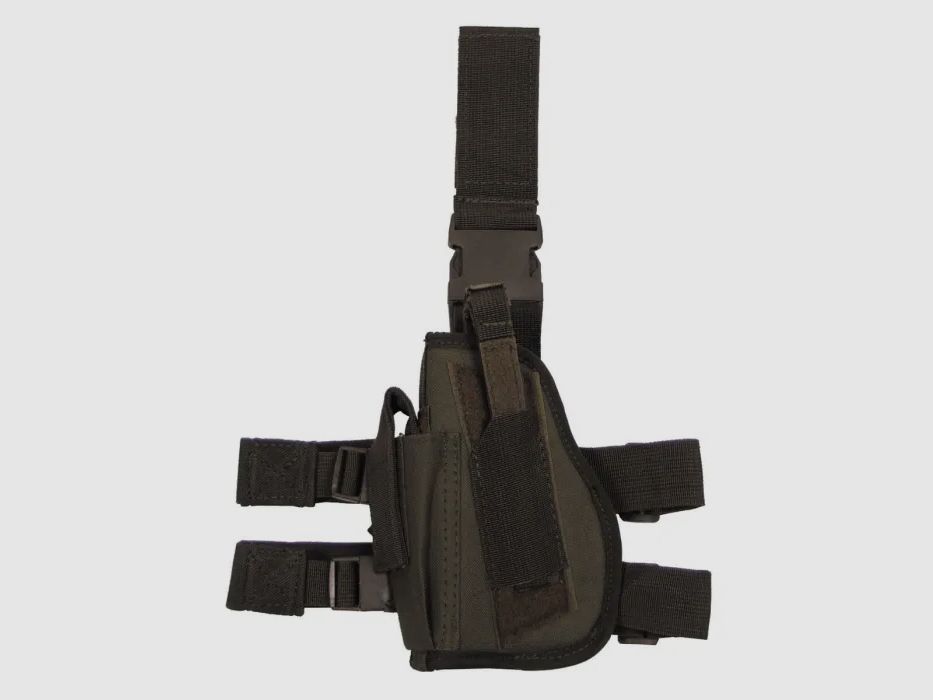 Pistol thigh holster for handgun - left-handed - olive