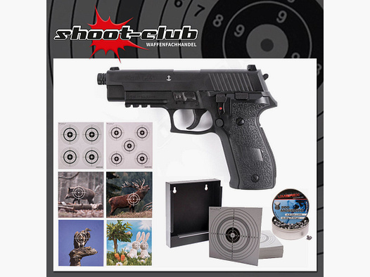 Sig Sauer P226 CO2 Pistole 4,5mm Diabolos schwarz - Zielscheiben Set