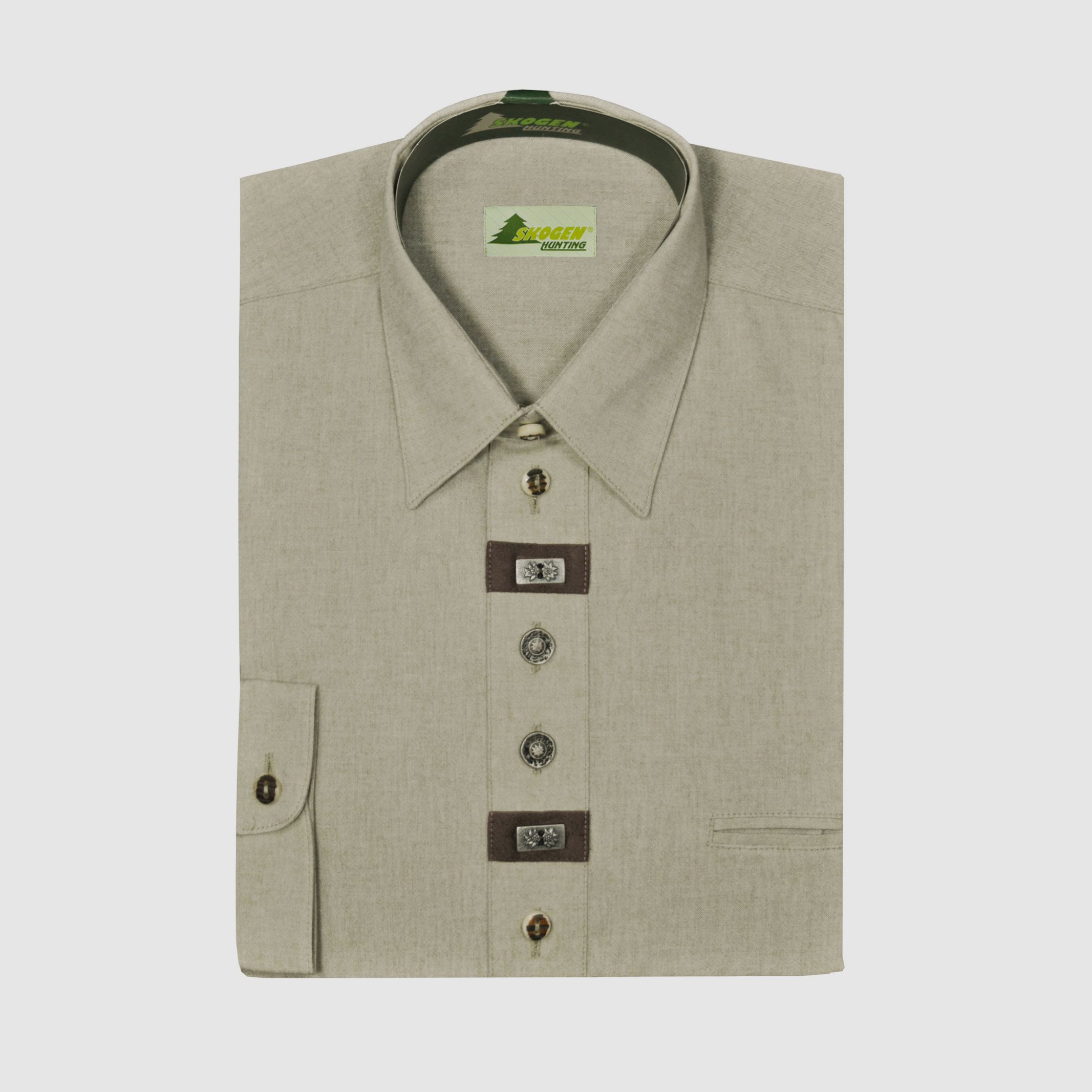 Hemd Chambray 1/1-Arm - mit Beinknopf / Zierteil