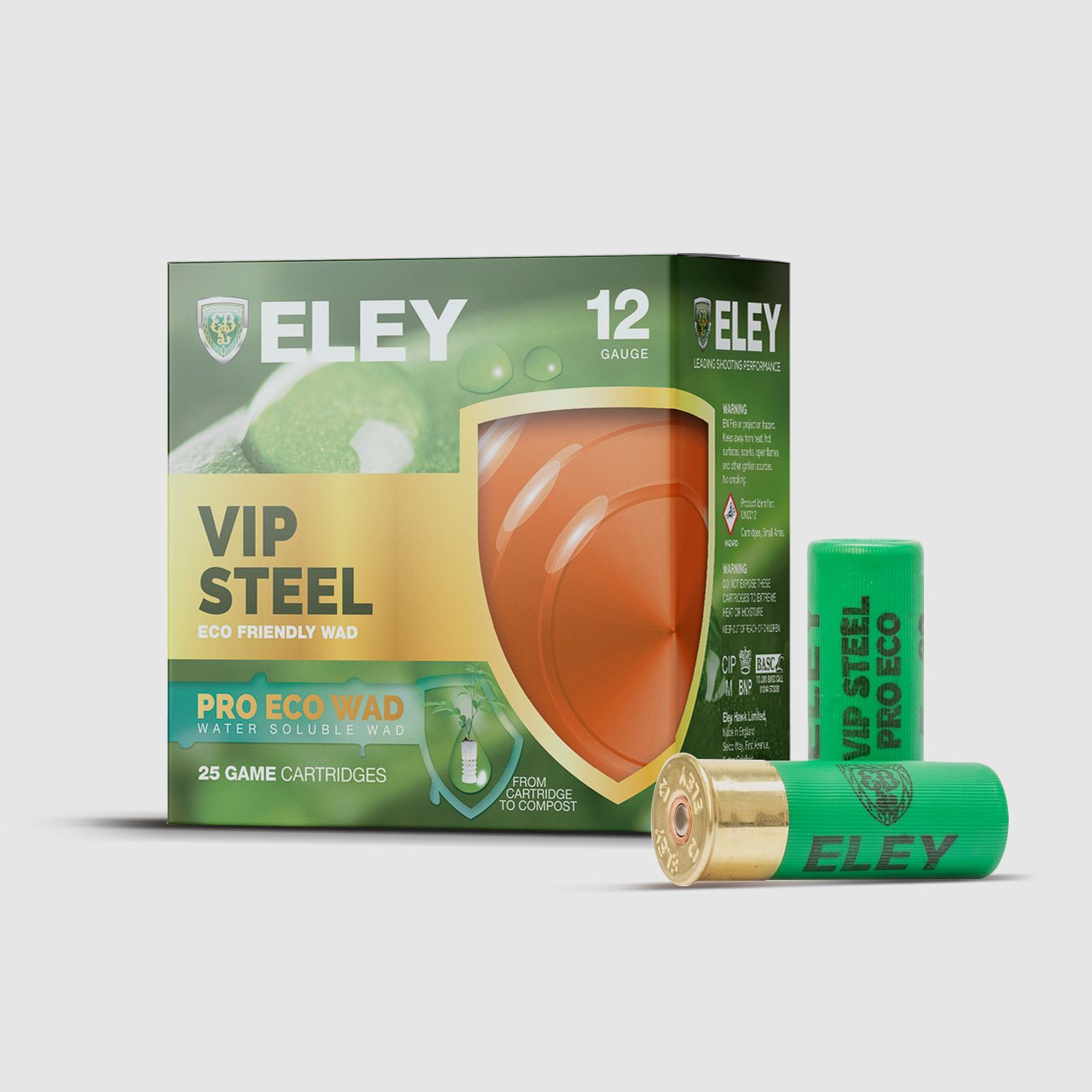 ELEY Schrotpatronen VIP Pro-ECO Steel .12/70 24G #7 25 Patronen