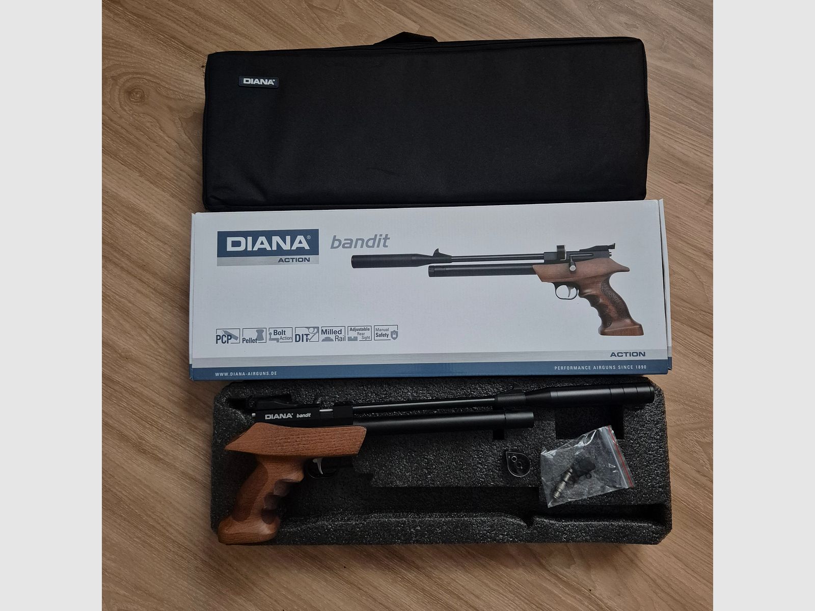 Diana Bandit Cal. 4.5mm air pistol – almost new!