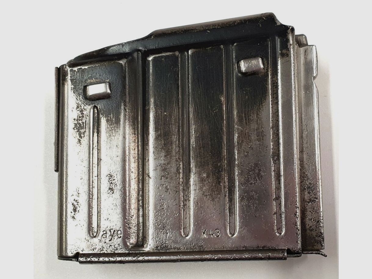 Olympia Büromaschinenwerke A.-G., Erfurt Mainzerhofplatz Seltenes Magazin für Gewehr 43 / Karabiner 43, G43 / K43 "aye"