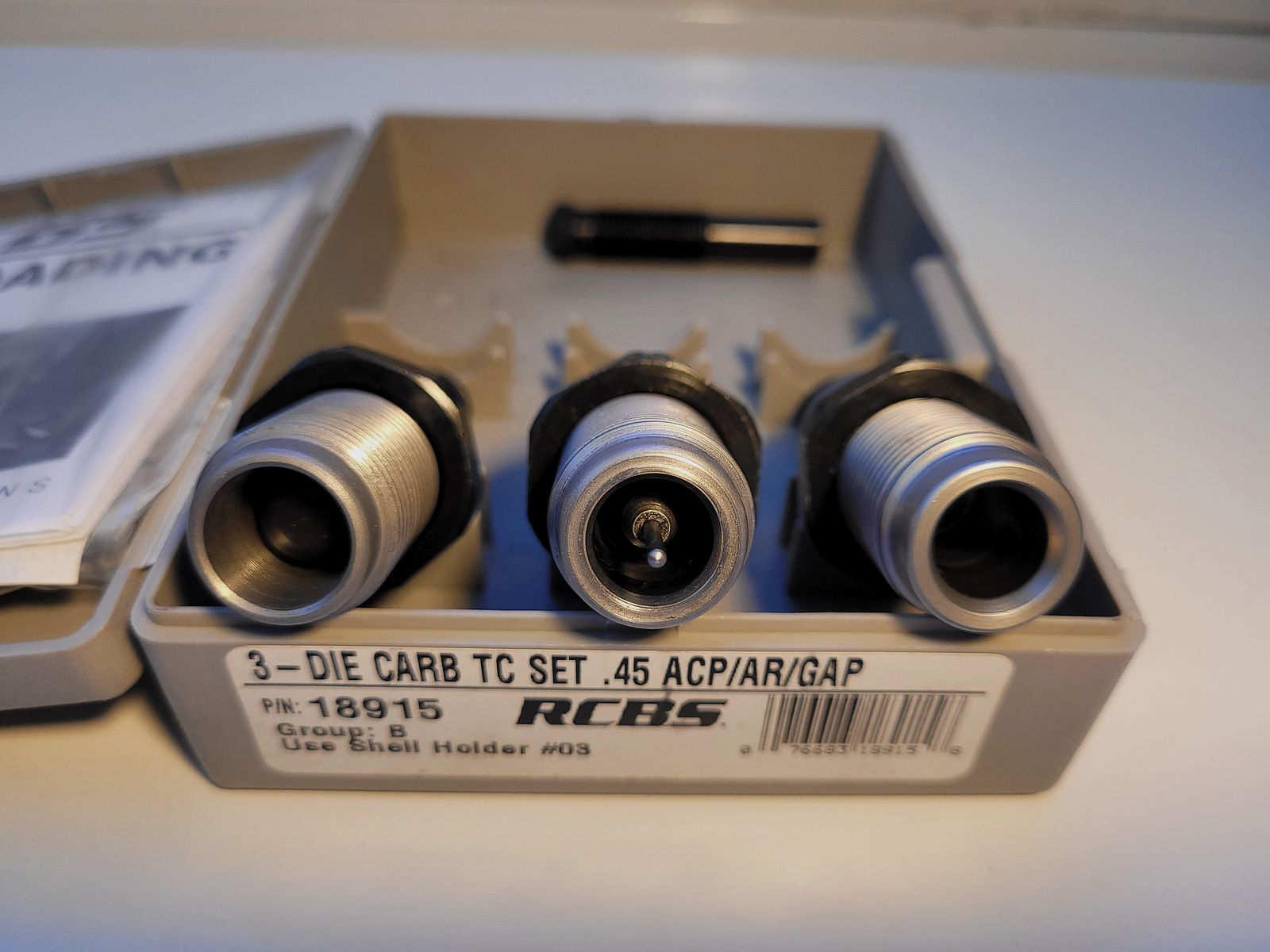 .45 ACP / AR / GAP RCBS matrijsset, hardmetaal, taper crimp, Art.Nr.: 18915