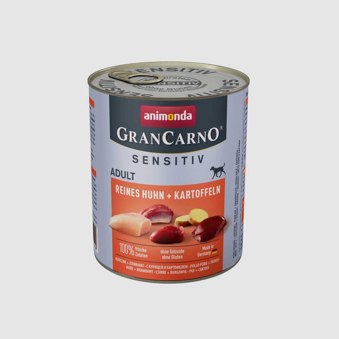 Animonda Hunde Nassfutter GranCarno Sensitiv Adult Reines Huhn + Kartoffeln 800 g