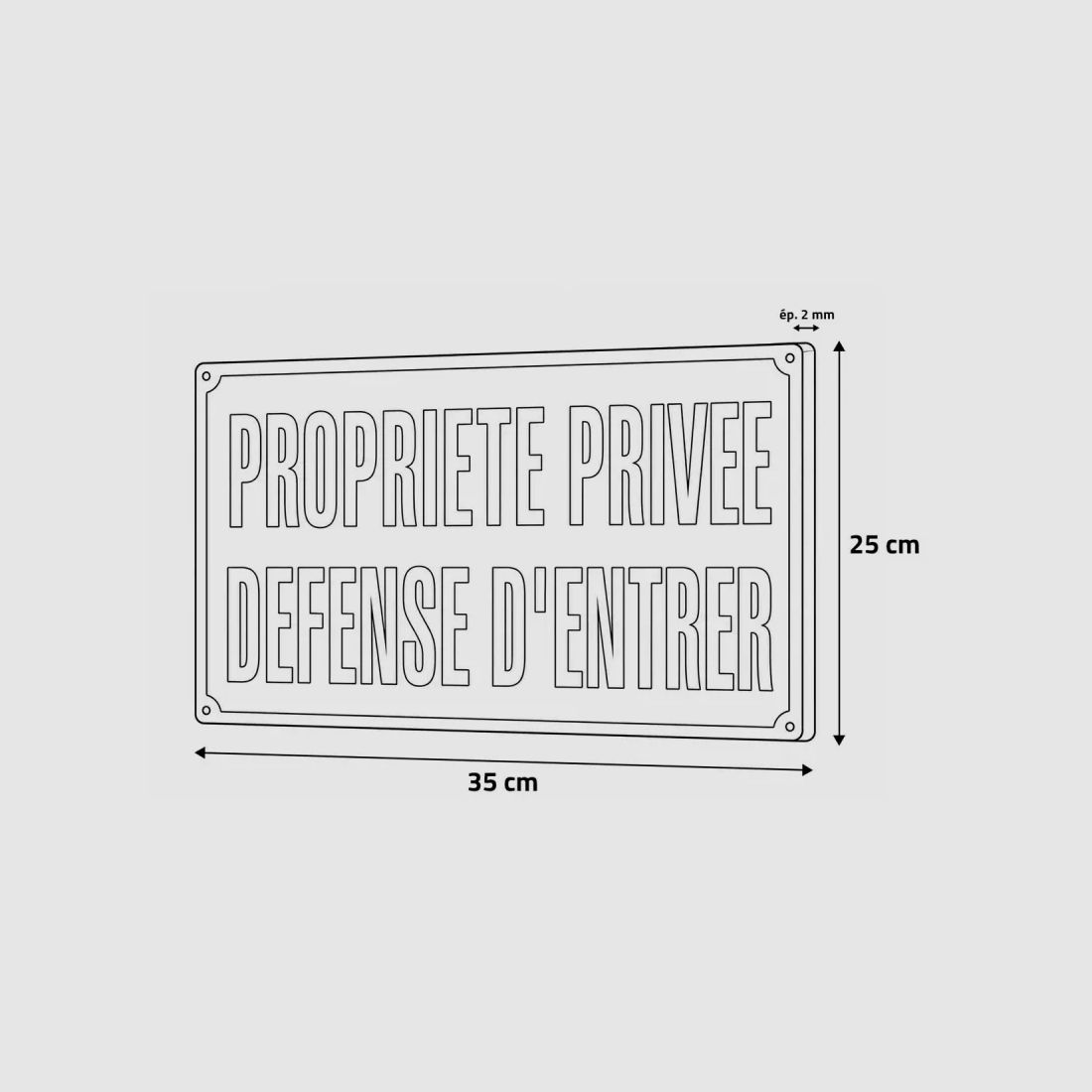 Cartello Proprietà privata Accesso vietato Alluminio 35 × 25 cm, immagine 9 di 10