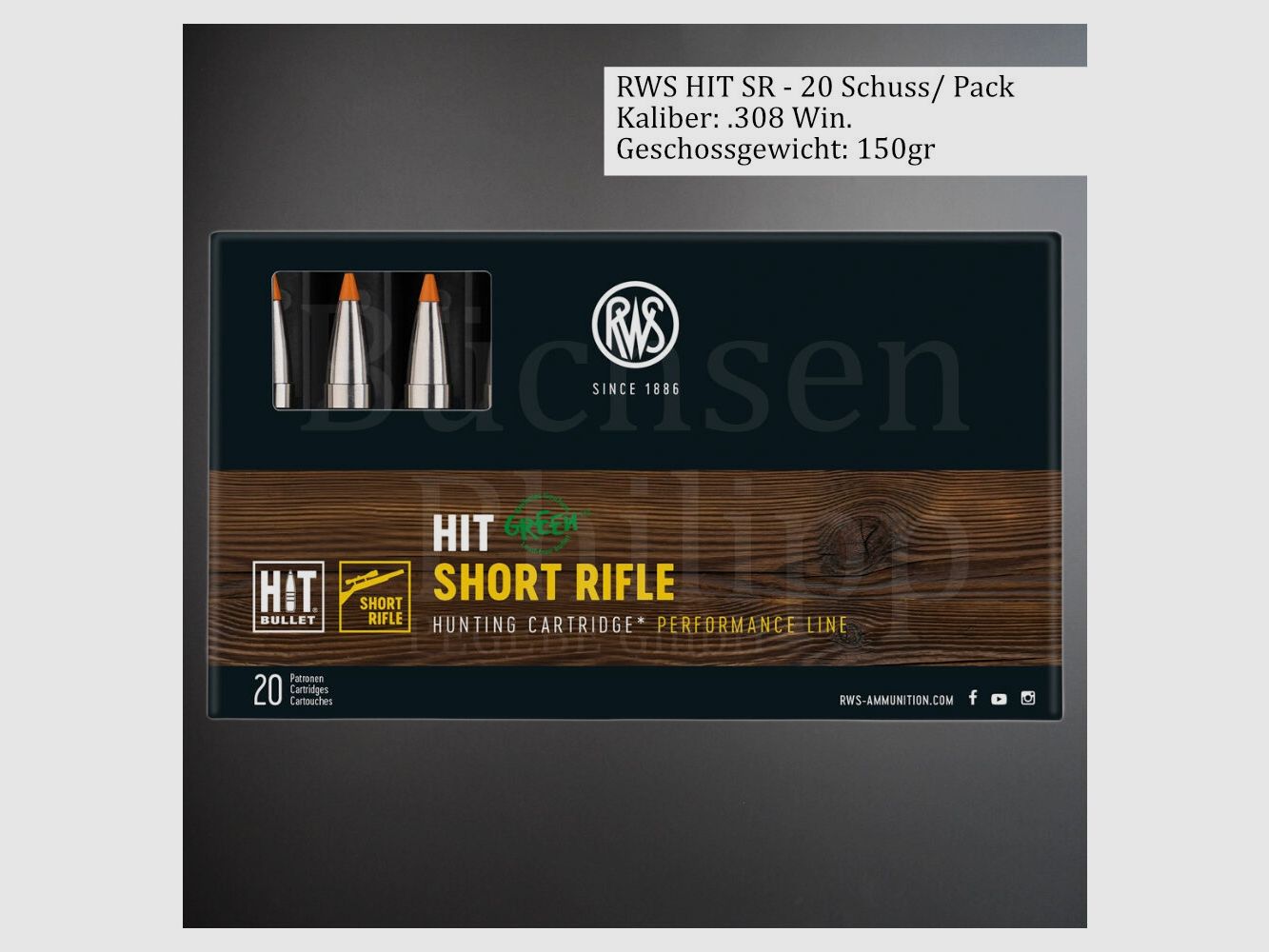 RWS .308Win. 150gr HIT SR