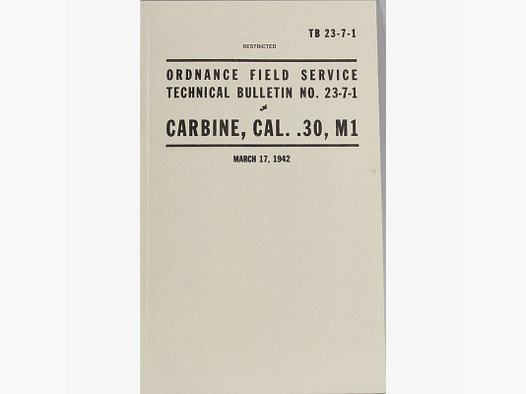 Manuale degli accessori per armi US Carbine 30M1