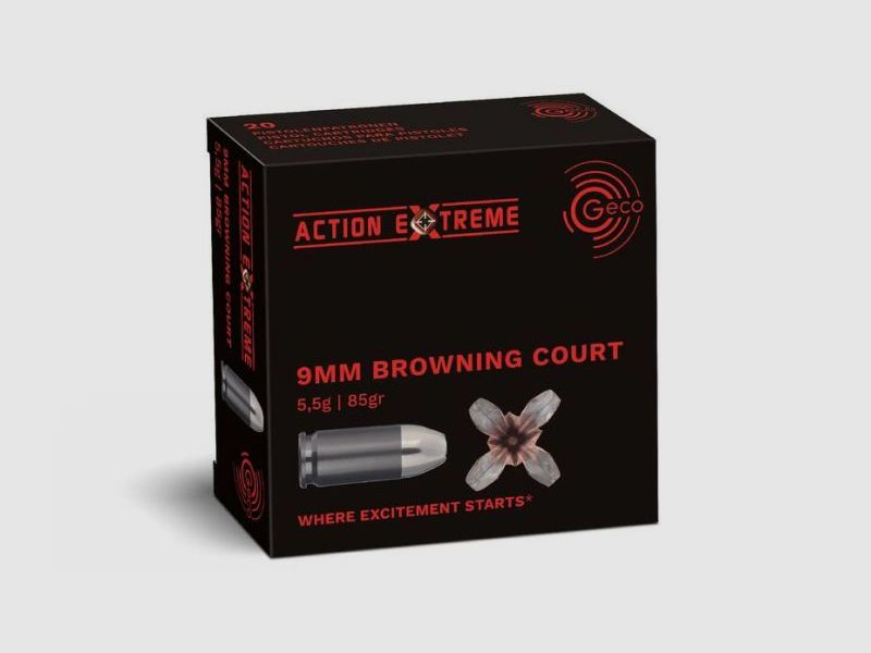 GECO 9 mm Browning short Action Extreme 5,5g/85gr - 20 Patronen