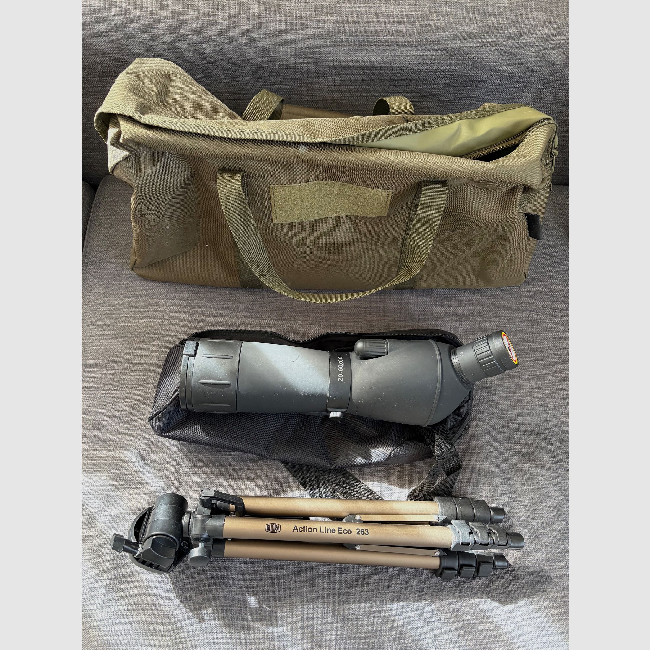 Bresser spotting scope 20-60-60 with tripod and bag