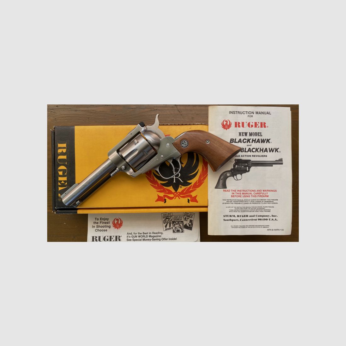 Ruger New Model Blackhawk 5"-Lauf stainless .357Mag .357 mit original Box und Papieren