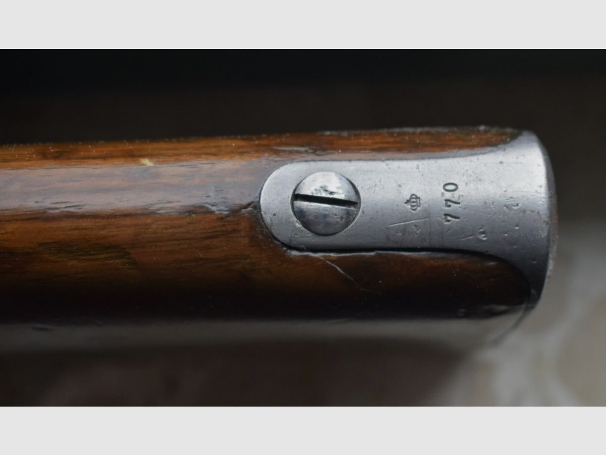 Calcio fucile, calcio fucile, accessori con corona stampata