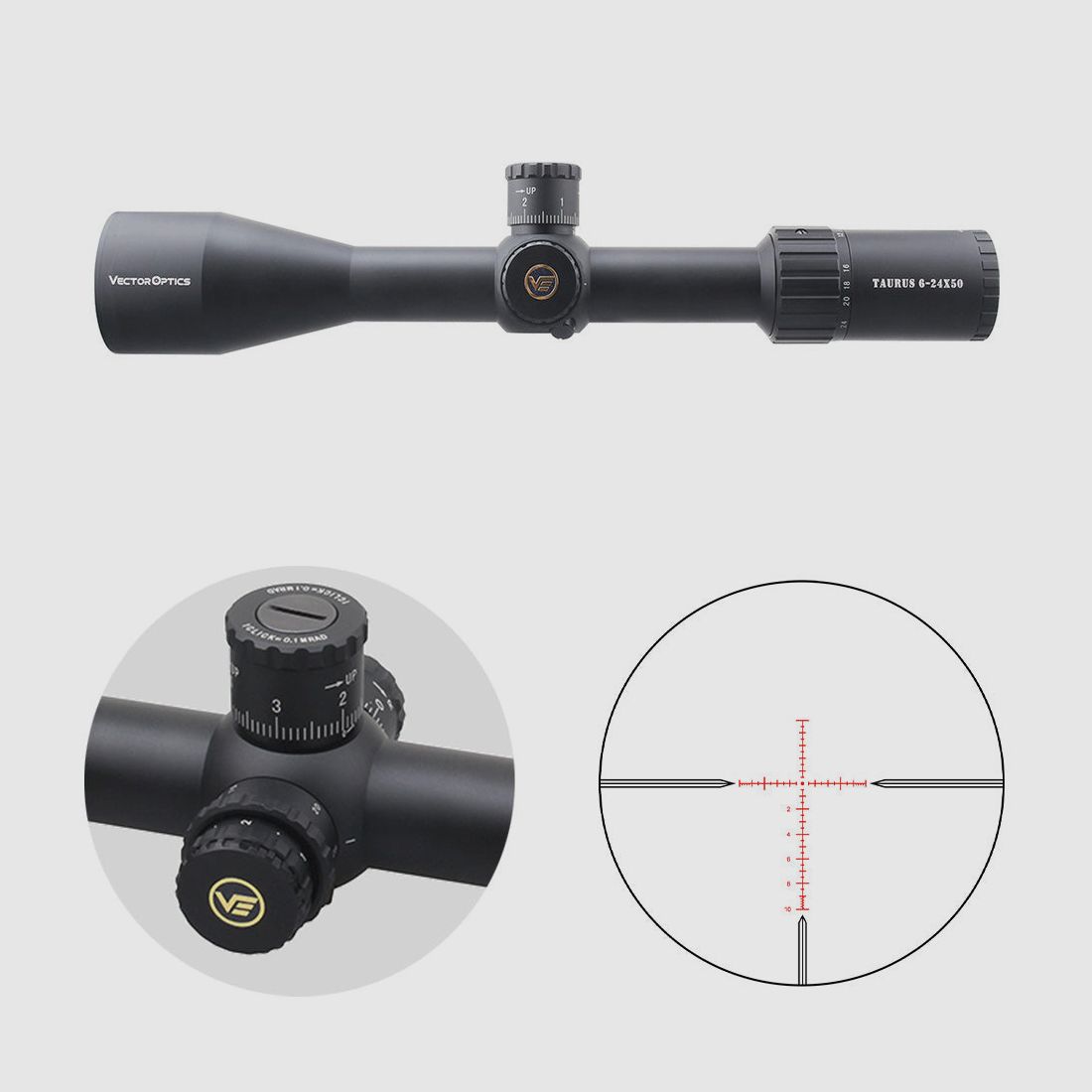 Vector Optics SCOL-46 Tauron 6-24x50SFP HD – 11mm Dovetail