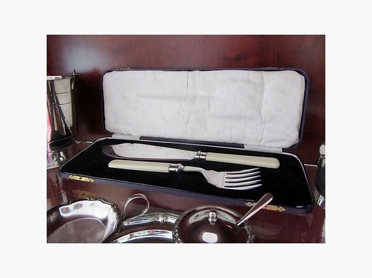 Silber England Sheffield Vorlegebesteck Antik 19 Jhd.