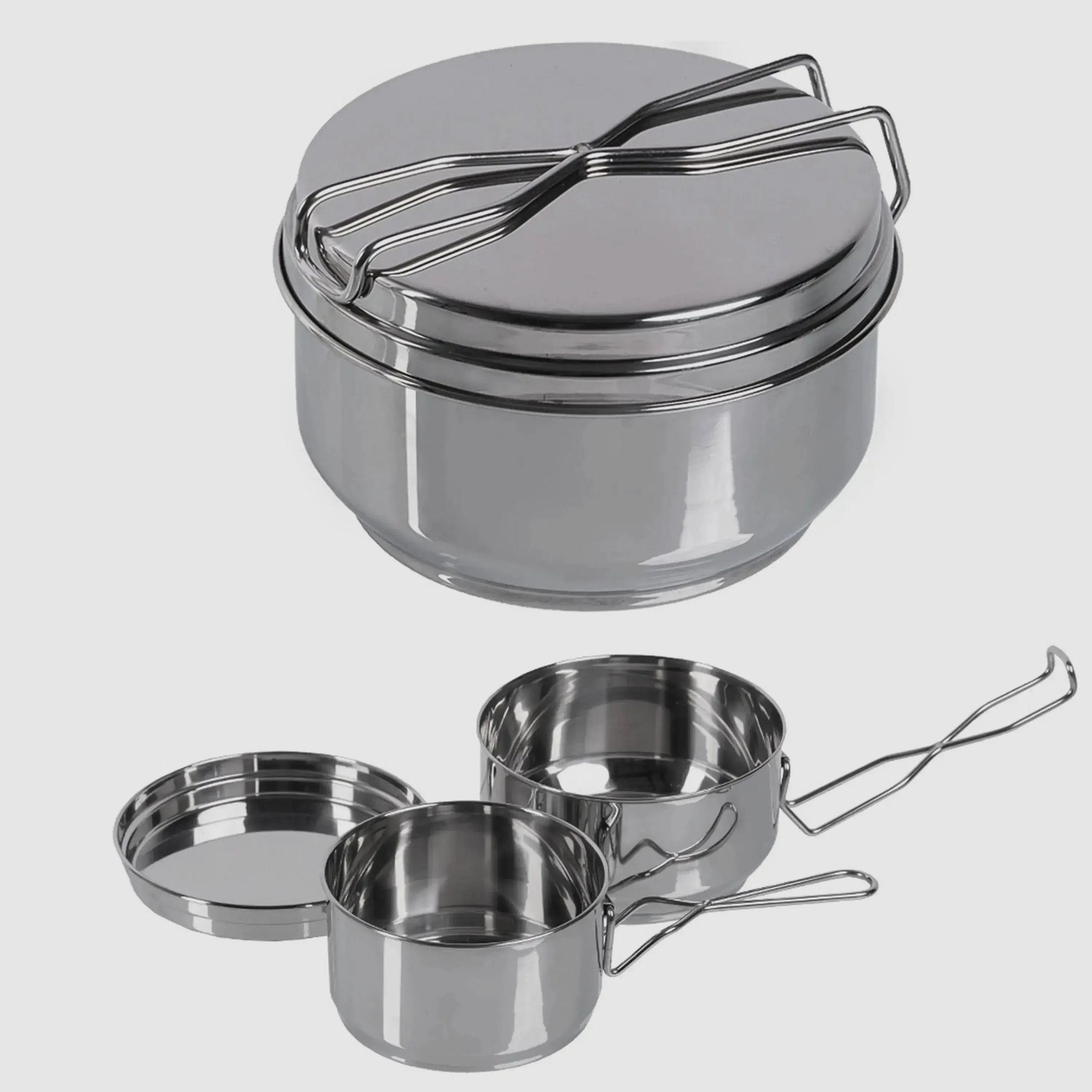 Mil-Tec Juego de Cocina Checo de Acero Inoxidable de 2 Piezas