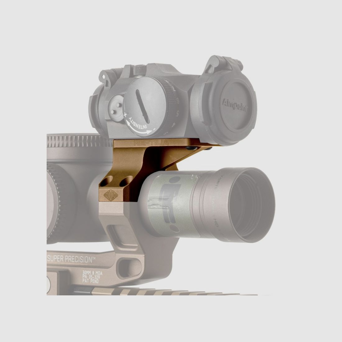ROF-90 für Geissele 30mm Super Precision Montagen & Aimpoint Micro - Flach Dunkelbraun anodisiert
