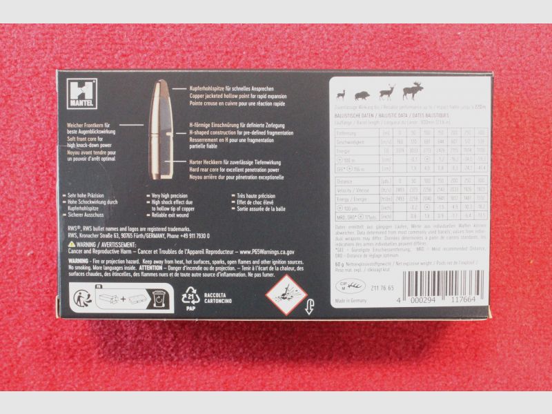 RWS H-Mantel .308 Win. - 11,7g/180gr - 200 Schuss