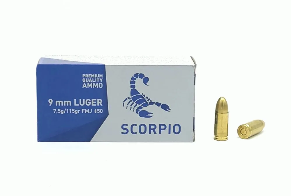 9mm Luger STV Scorpio 7,5g / 115grs FMJ (9×19)