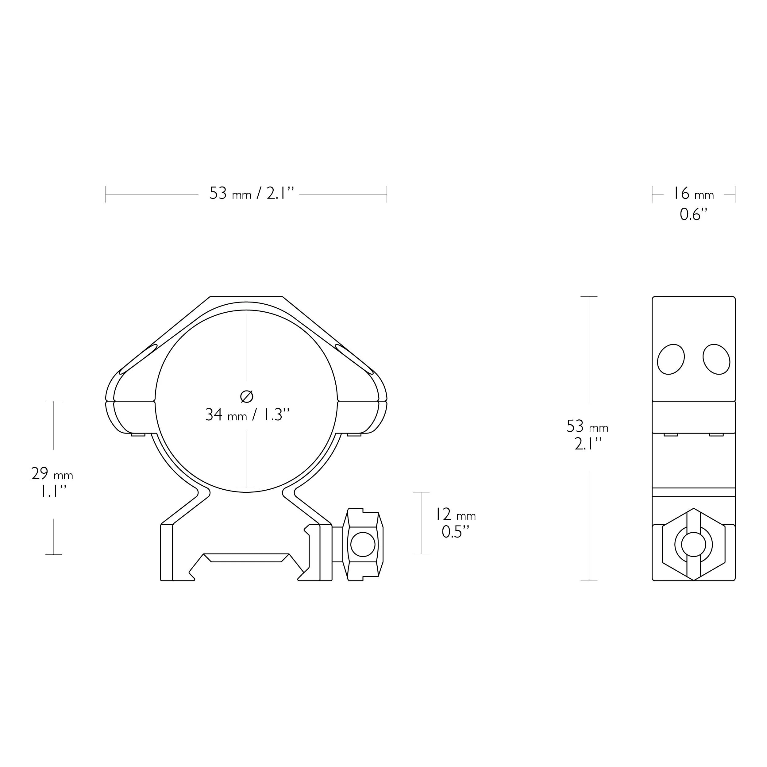 Hawke Precision Steel Zielfernrohrmontage niedrig 34 mm Weaver, Bild 4 von 4