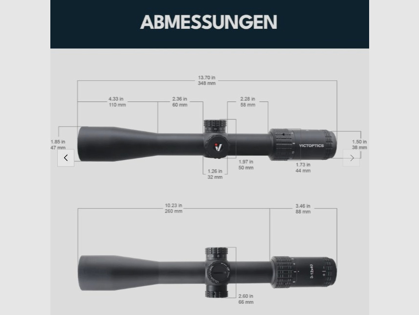 Victoptics OPSL31 S4 Zielfernrohr 3-12x40 - für 21mm Picatinny/Weaver