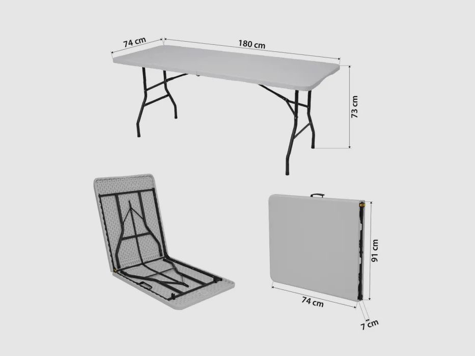 Mesa de camping NC1618 Nils Camp en blanco