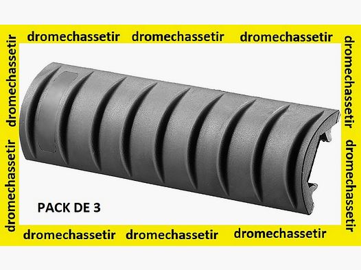 Pack de 3 couvre rail de 14,6cm , en caoutchouc, noir
