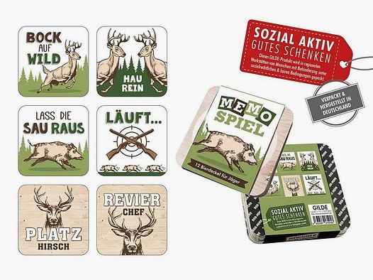 Gilde Bierdeckel/Memospiel Jagd 12er Set