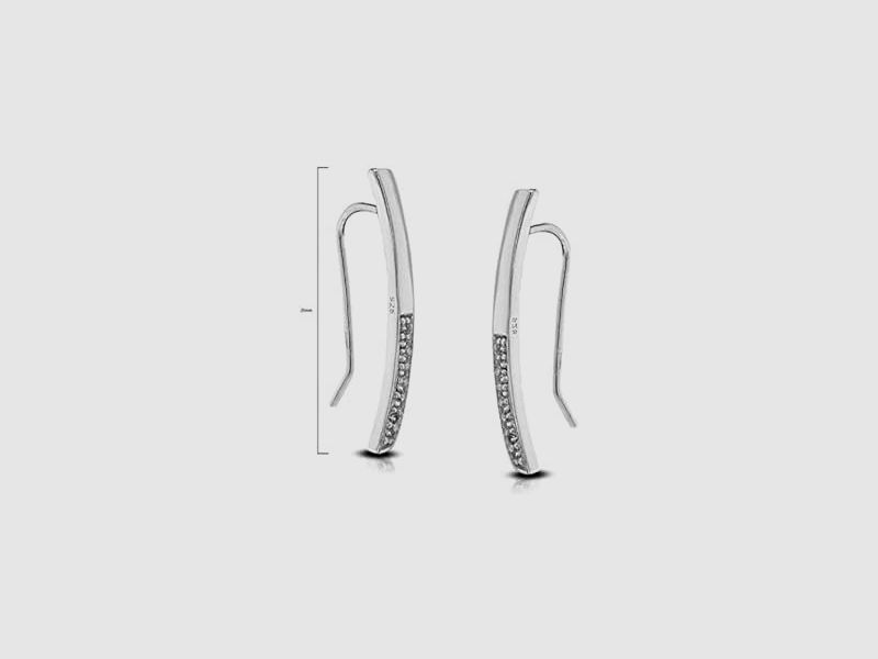Joyeria Julio Oorbellen Zilver 925 Trepadores Rhodium met Zirkonia.