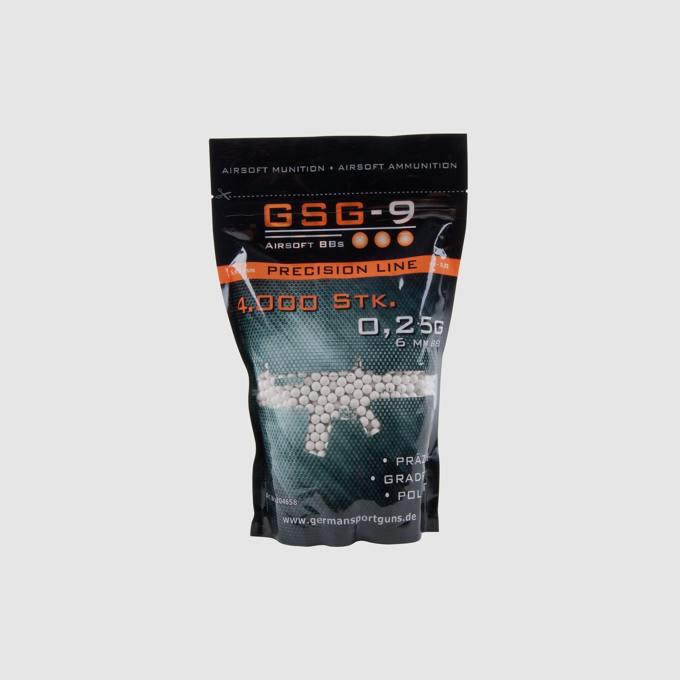 GSG-9 Precision Line 6mm BBs Weiß 0,25 g 4.000 Stück