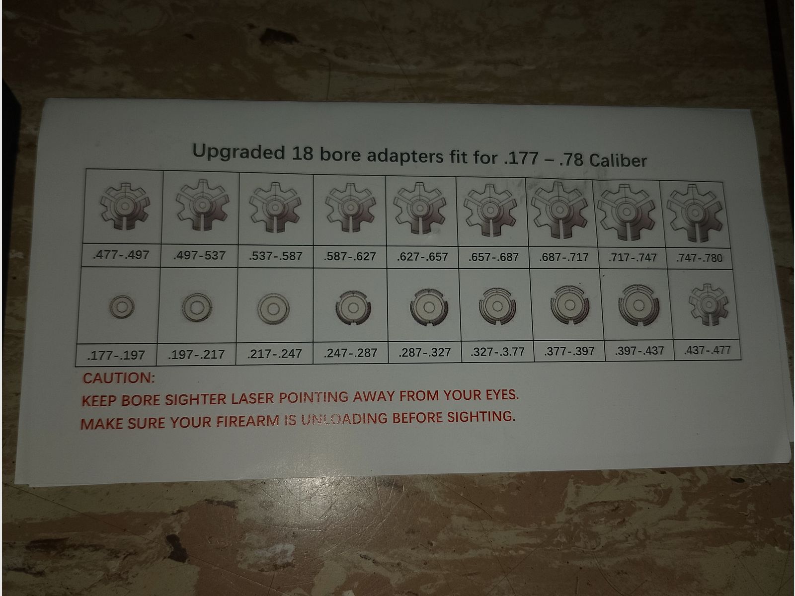 Laser Bore Sighter Cal. .177 - .78 Set like new sighting aid muzzle laser kit