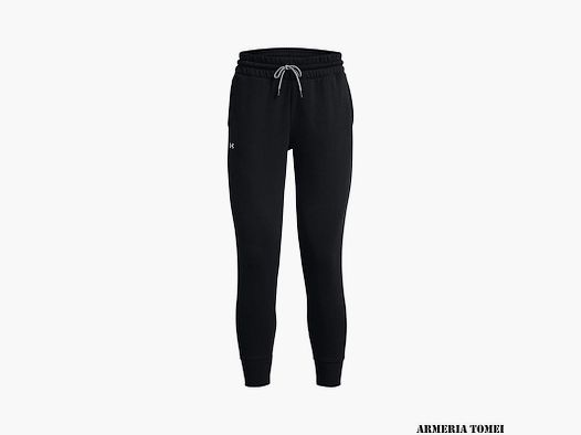 UNDER ARMOUR – DAMY – RIVAL FLEECE MESH SPODNIE Czarny / Biały – 001