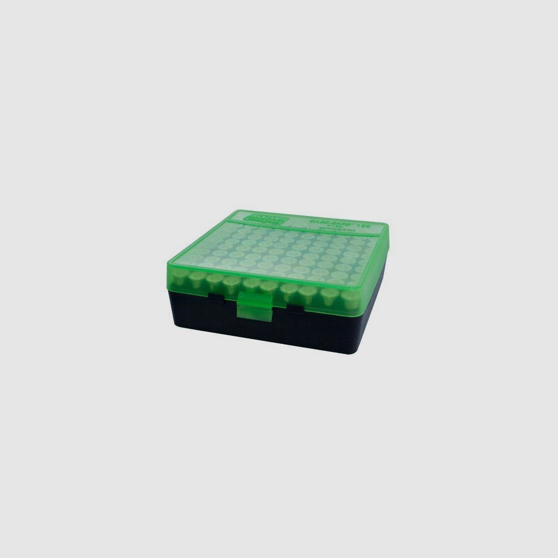 MTM Pudełko na naboje P-100-44 100 RDS .41/.44/.45 | przezroczysty zielony/czarny