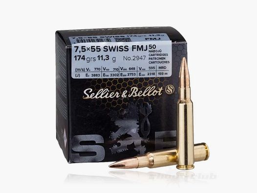 Sellier & Bellot FMJ BT 174grs 7.5x55