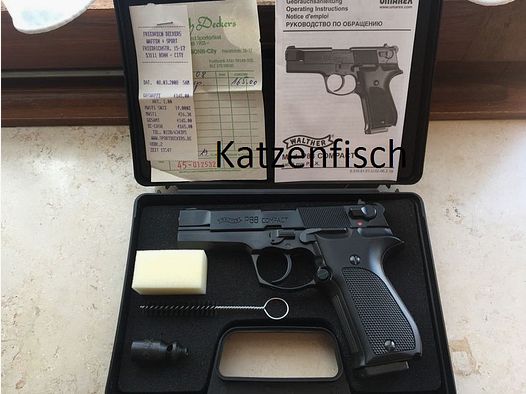 Walther P88, original verpackt, ungeschossen, nagelneu. Beschuss von 2006, mit alter Quittung