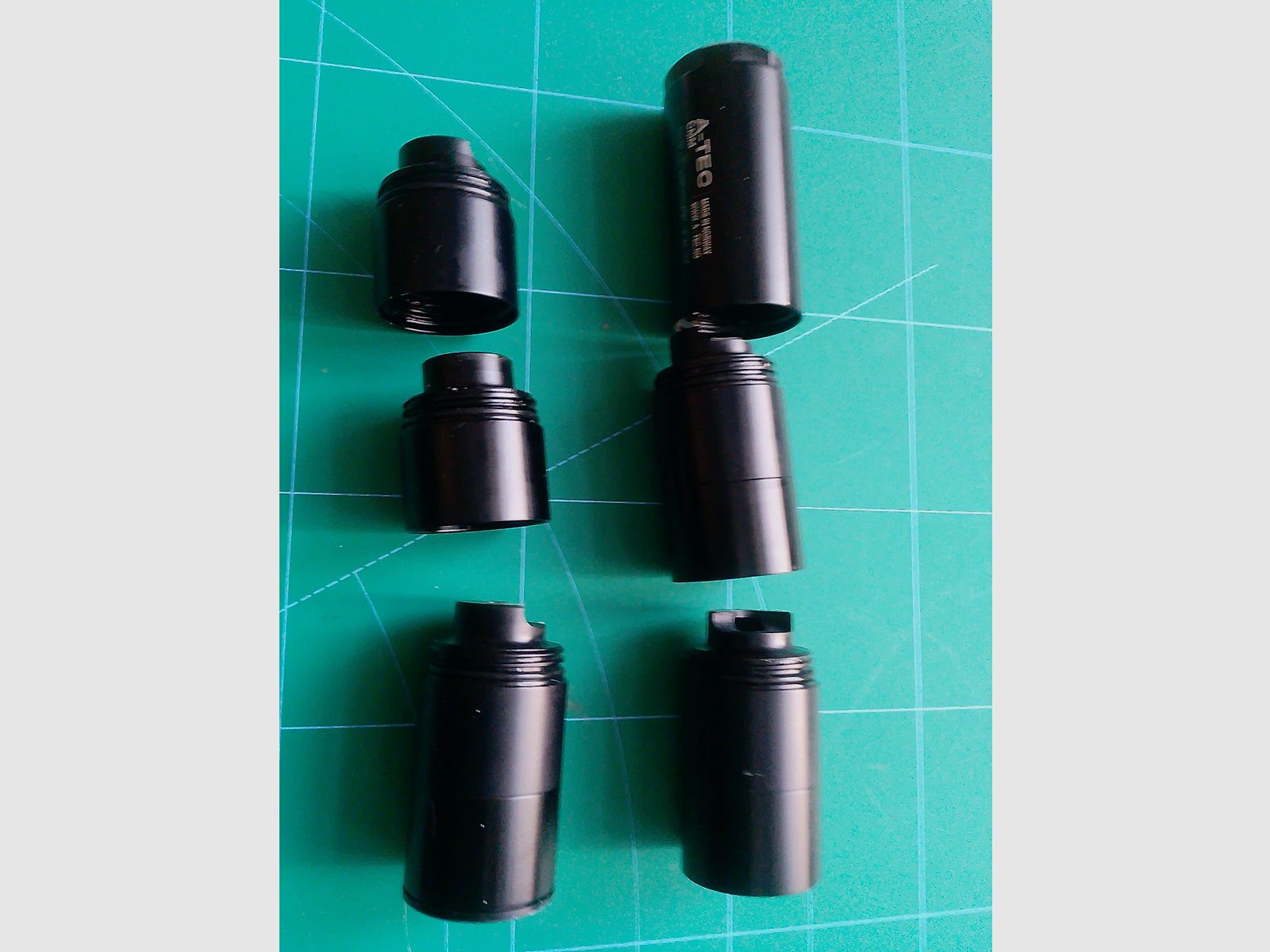 1 x Schalldämpfer 1/2" 20 UNF Gewinde 9 Kammern 4,5 mm A-Tec Norwegen