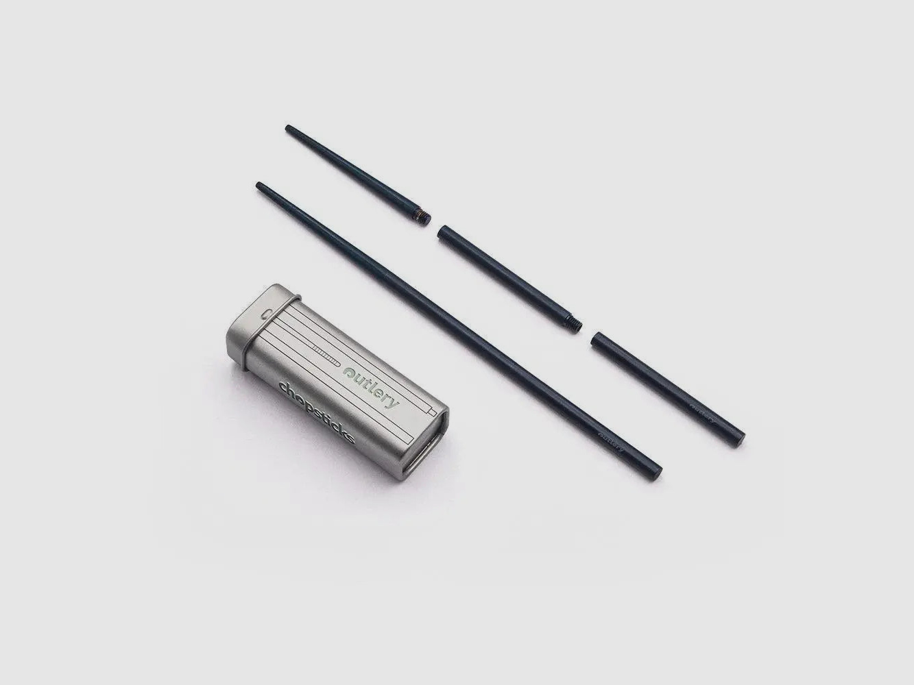 Palillos de viaje Outlery, acero inoxidable, tamaño de bolsillo