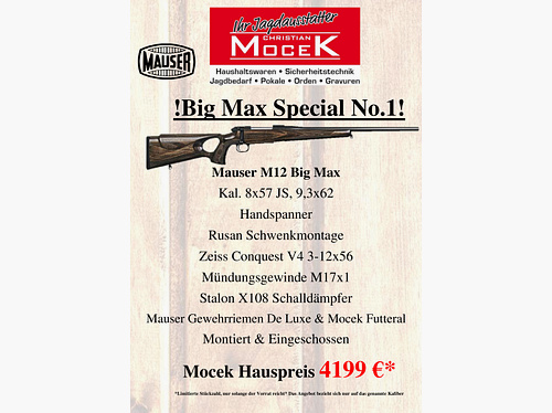 Mauser M12 Big Max, with Zeiss Conquest V4 3-12x56