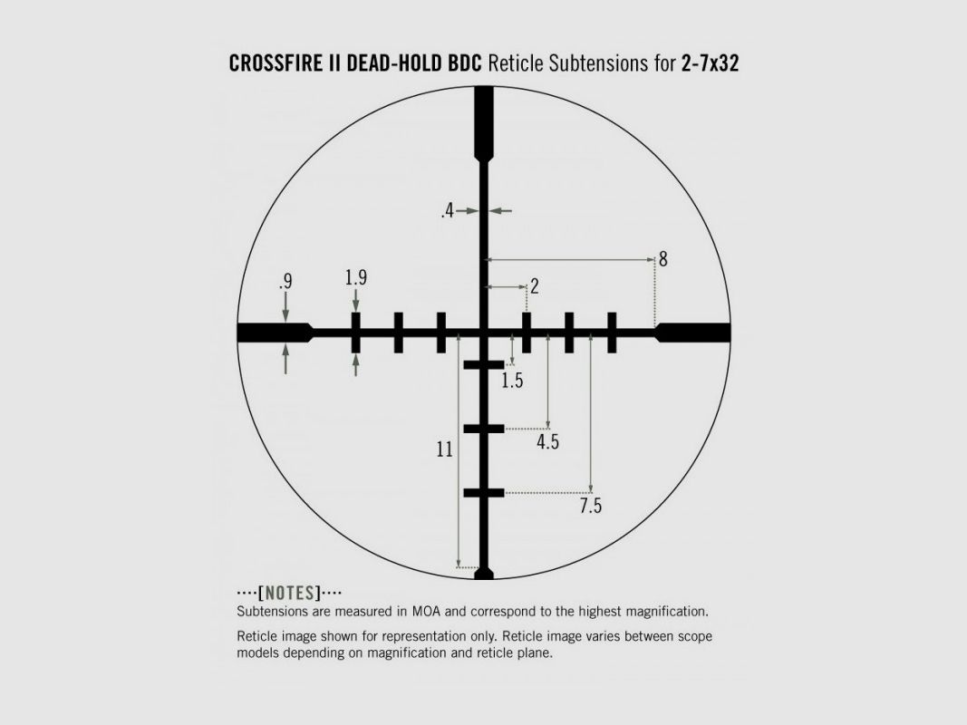 Zielfernrohr VORTEX Crossfire II 2-7x32 SFP V-Plex MOA Rimfire, Bild 4 von 4