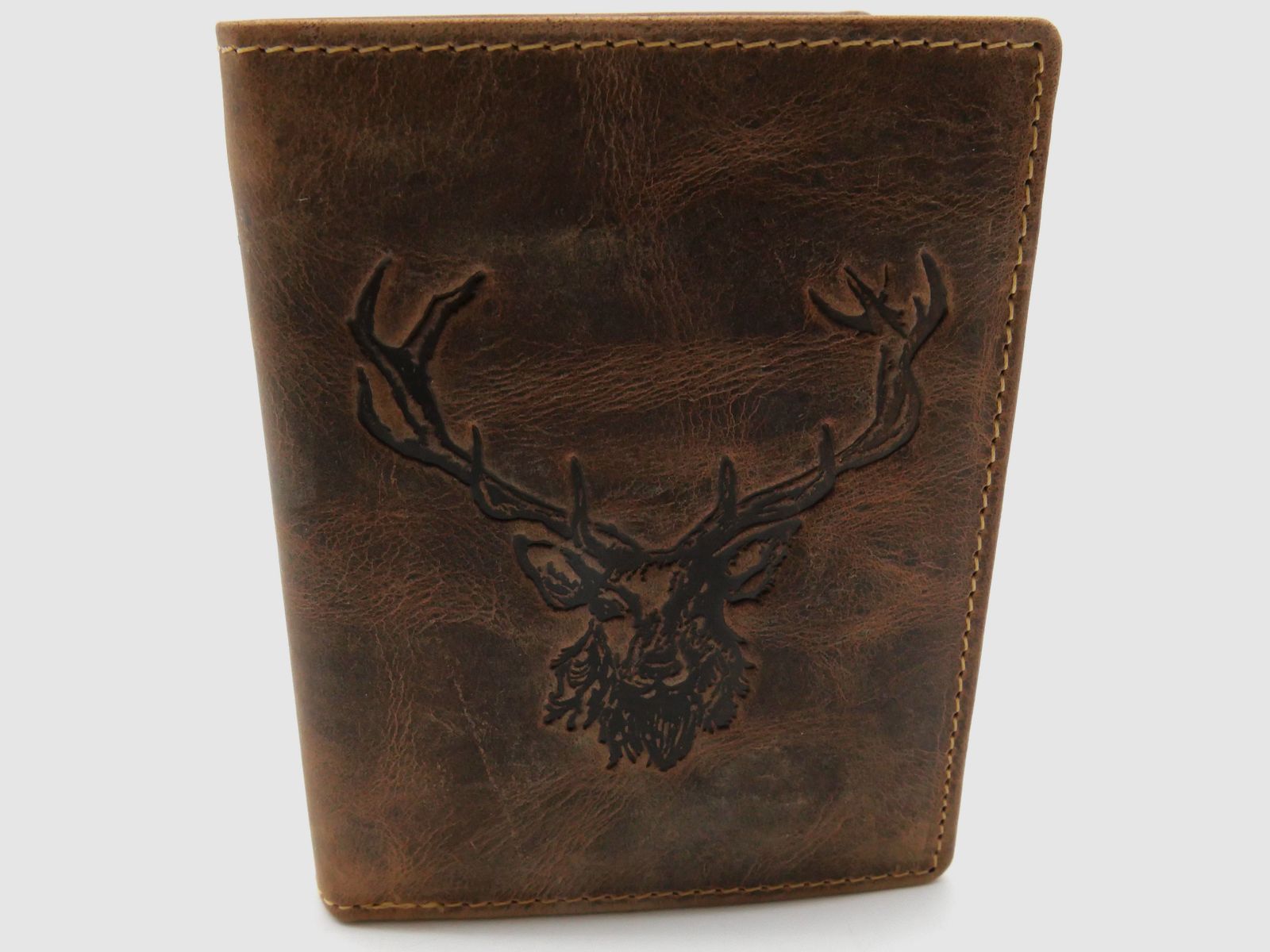 Greenburry Leder Geldbörse braun Vintage Animal Collection Hirschkopf Royal Stag 1701-RS-25