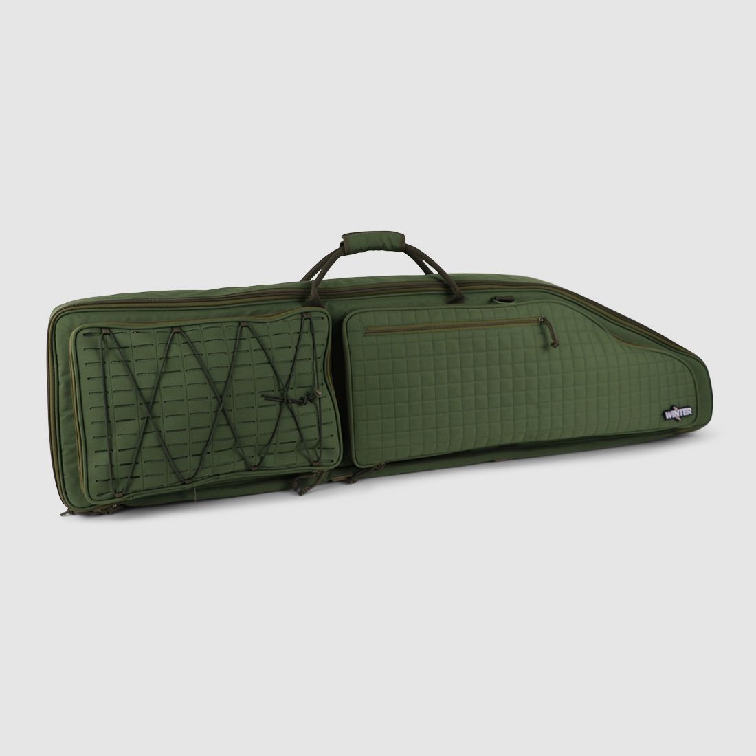 Winter Waffentasche Olympic 130 cm – Laser-Cut MOLLE, Shockcord, Rucksacktragesystem, 1000D Nylon (Forest)